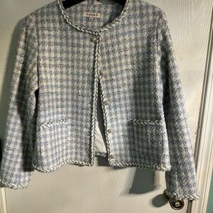 Nanette Lepore Light Blue Tweed Blazer